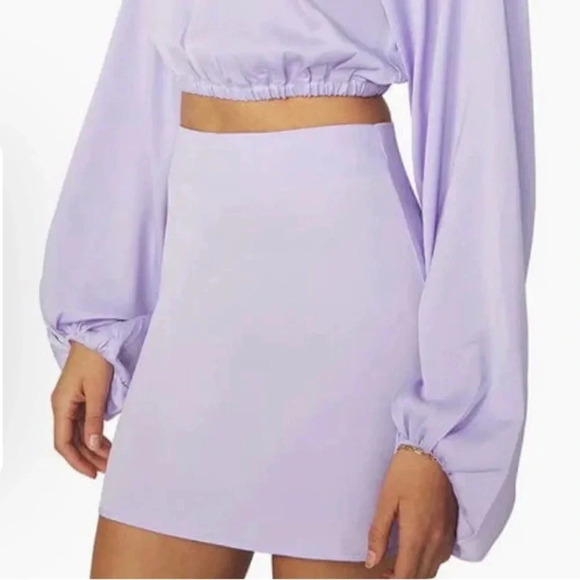 WEWOREWHAT NEW NWT WOMENS PURPLE MINI SLIP SKIRT SUMMER CAUSAL SIZE S M L - Picture 1 of 4